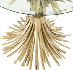 Casa Padrino Luxus Beistelltisch Antik Gold Ø 90 x H. 70 cm - Runder Designer Beistelltisch mit abgeschrägter Tischplatte