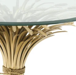 Casa Padrino Luxus Beistelltisch Antik Gold Ø 90 x H. 70 cm - Runder Designer Beistelltisch mit abgeschrägter Tischplatte