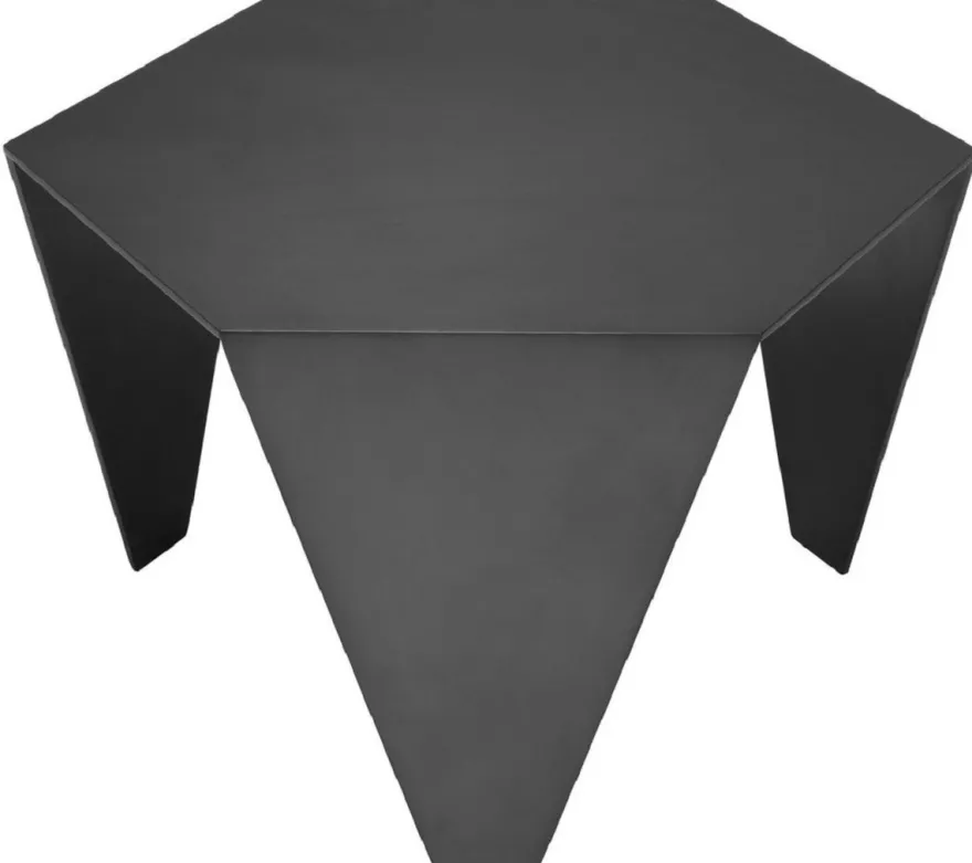 Casa Padrino Luxus Beistelltisch Bronzefarben 57,5 x 50 x H. 34,5 cm - 6 Eckiger Edelstahl Tisch - Luxus Wohnzimmer Möbel - Luxus Qualität