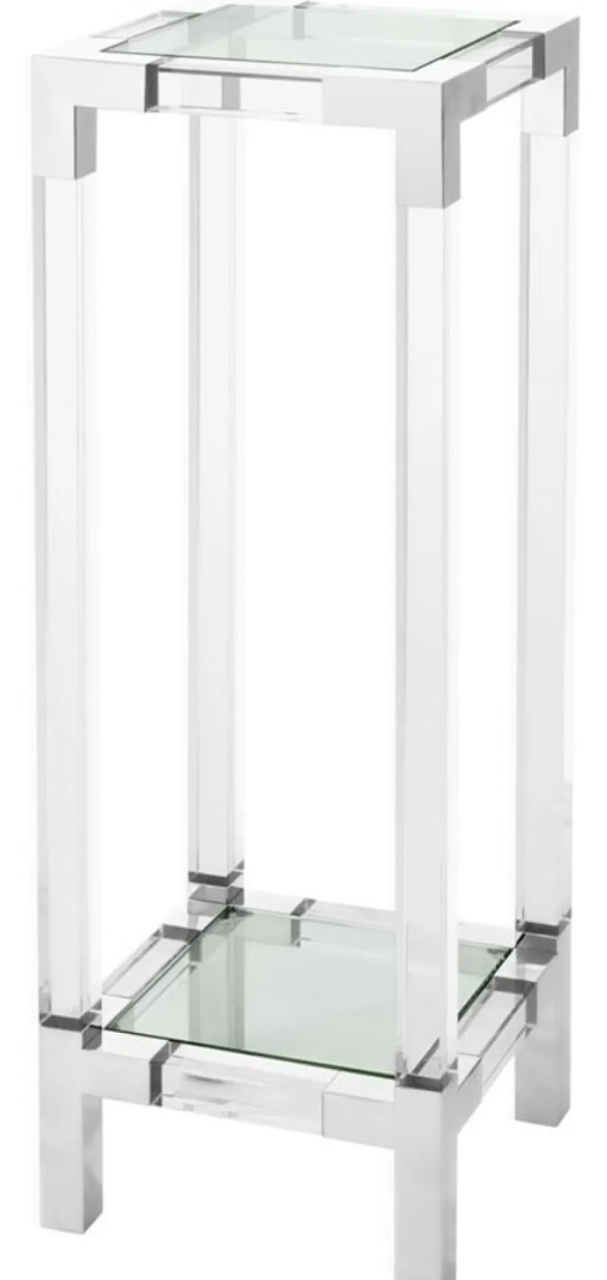 Casa Padrino Luxus Beistelltisch / Säule Silber 35 x 35 x H. 100 cm - Luxus Designer Möbel