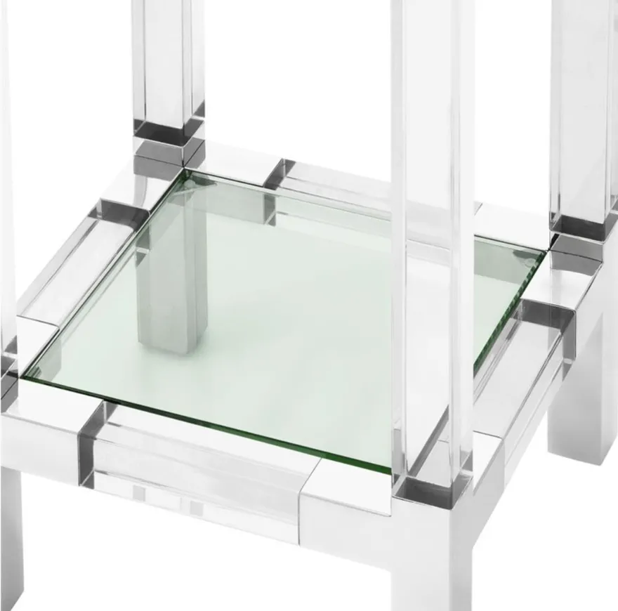Casa Padrino Luxus Beistelltisch / Säule Silber 35 x 35 x H. 100 cm - Luxus Designer Möbel