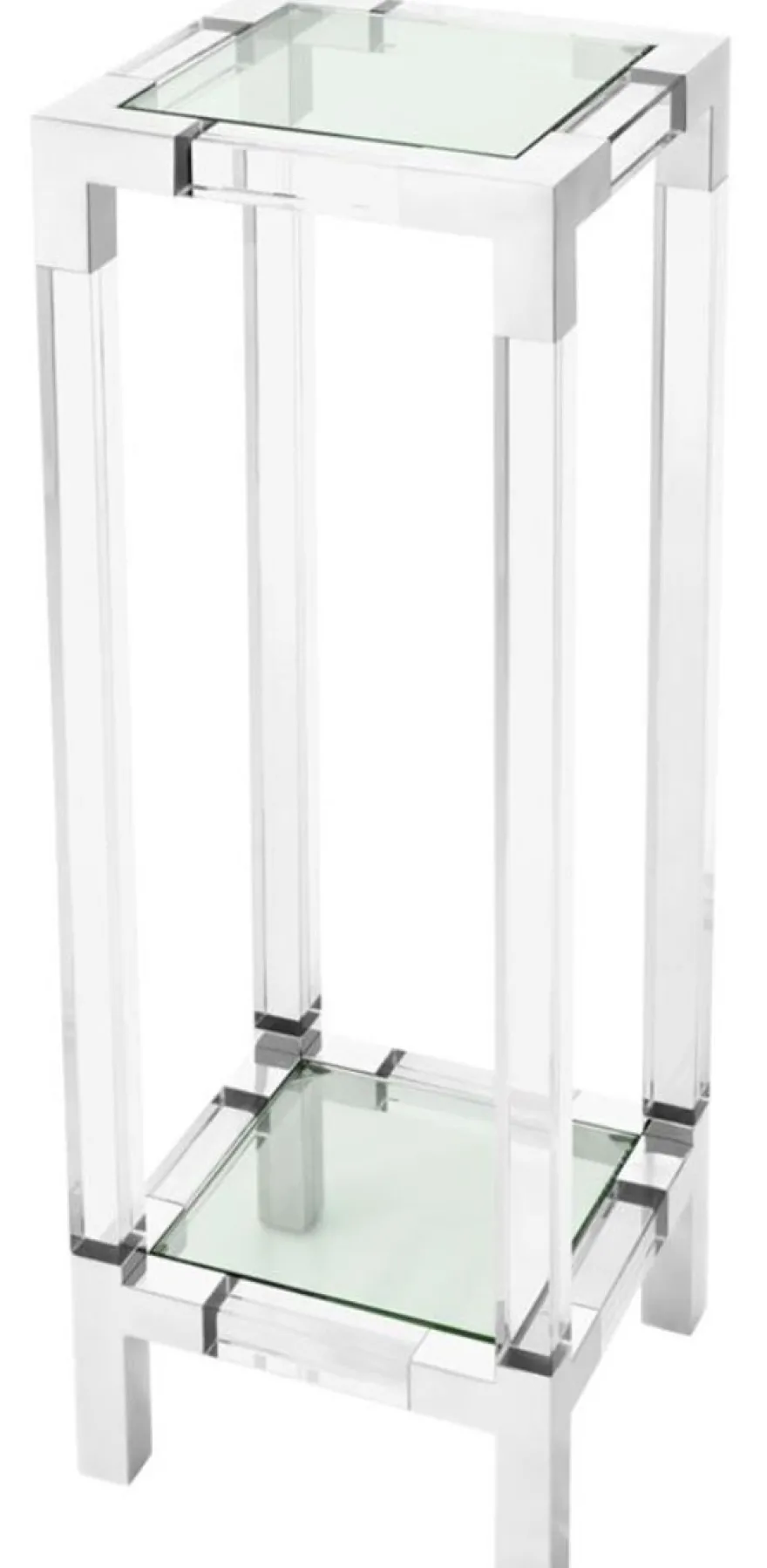 Casa Padrino Luxus Beistelltisch / Säule Silber 35 x 35 x H. 100 cm - Luxus Designer Möbel