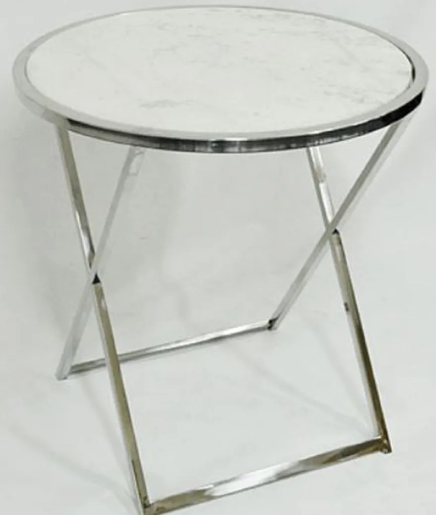 Casa Padrino Luxus Beistelltisch Silber / Weiß Ø 75 x H. 76 cm - Runder Edelstahl Tisch mit Marmorplatte