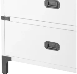 Casa Padrino Luxus Beistelltisch mit 3 Schubladen Weiß 71 x 40,5 x H. 74 cm - Wohnzimmermöbel