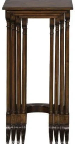 Casa Padrino Luxus Beistelltisch Braun / Dunkelbraun 37 x 34 x H. 73 cm - Ausziehbarer Mahagoni Tisch