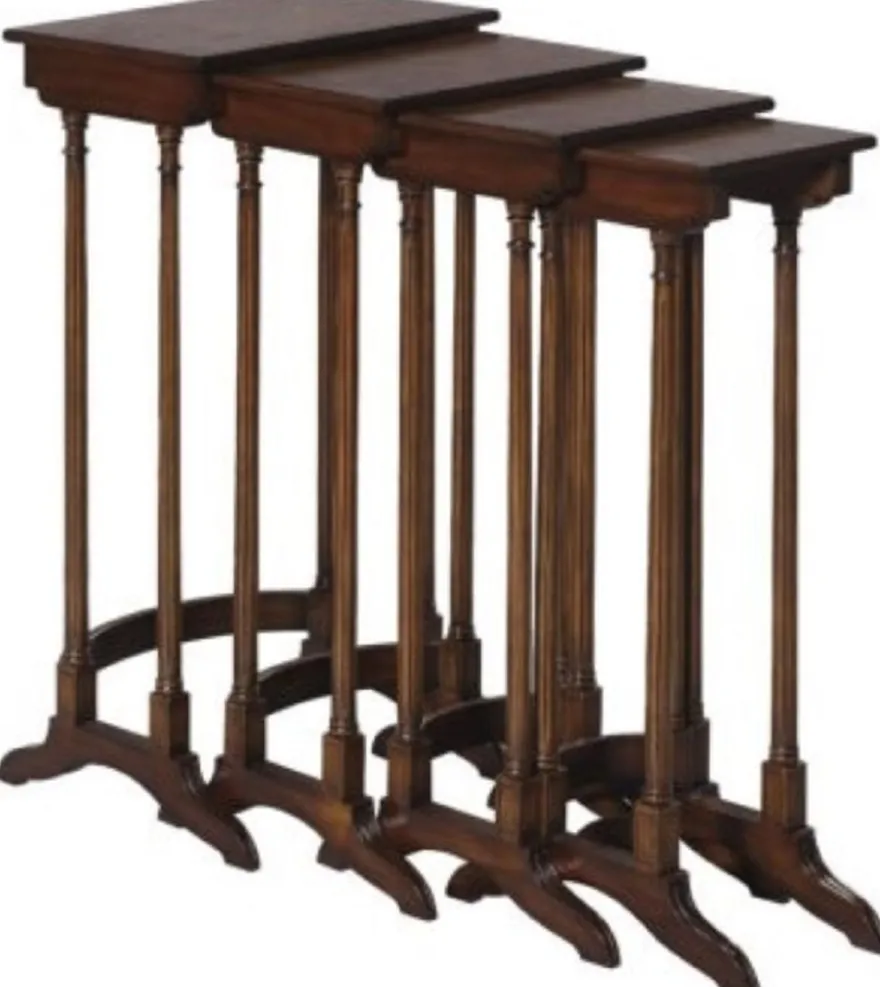 Casa Padrino Luxus Beistelltisch Braun / Dunkelbraun 37 x 34 x H. 73 cm - Ausziehbarer Mahagoni Tisch