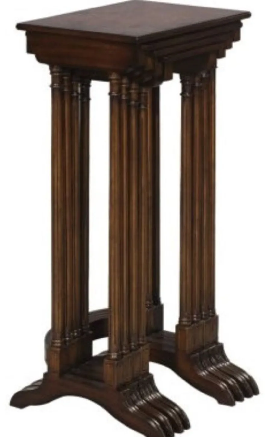 Casa Padrino Luxus Beistelltisch Braun / Dunkelbraun 37 x 34 x H. 73 cm - Ausziehbarer Mahagoni Tisch