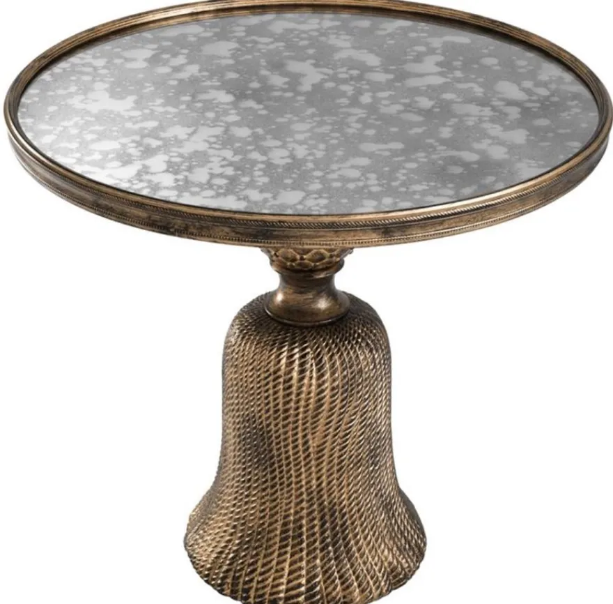 Casa Padrino Luxus Beistelltisch Antik Gold Ø 53,5 x H. 47 cm - Luxus Wohnzimmermöbel