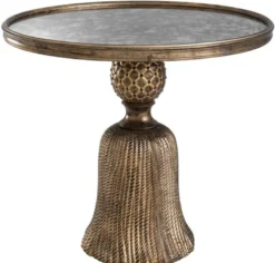 Casa Padrino Luxus Beistelltisch Antik Gold Ø 53,5 x H. 47 cm - Luxus Wohnzimmermöbel