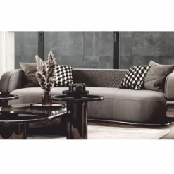 Casa Padrino Luxus Beistelltisch mit Glasplatte Bronze / Grau H. 50 cm - Luxus Möbel