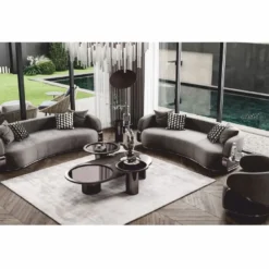 Casa Padrino Luxus Beistelltisch mit Glasplatte Bronze / Grau H. 50 cm - Luxus Möbel