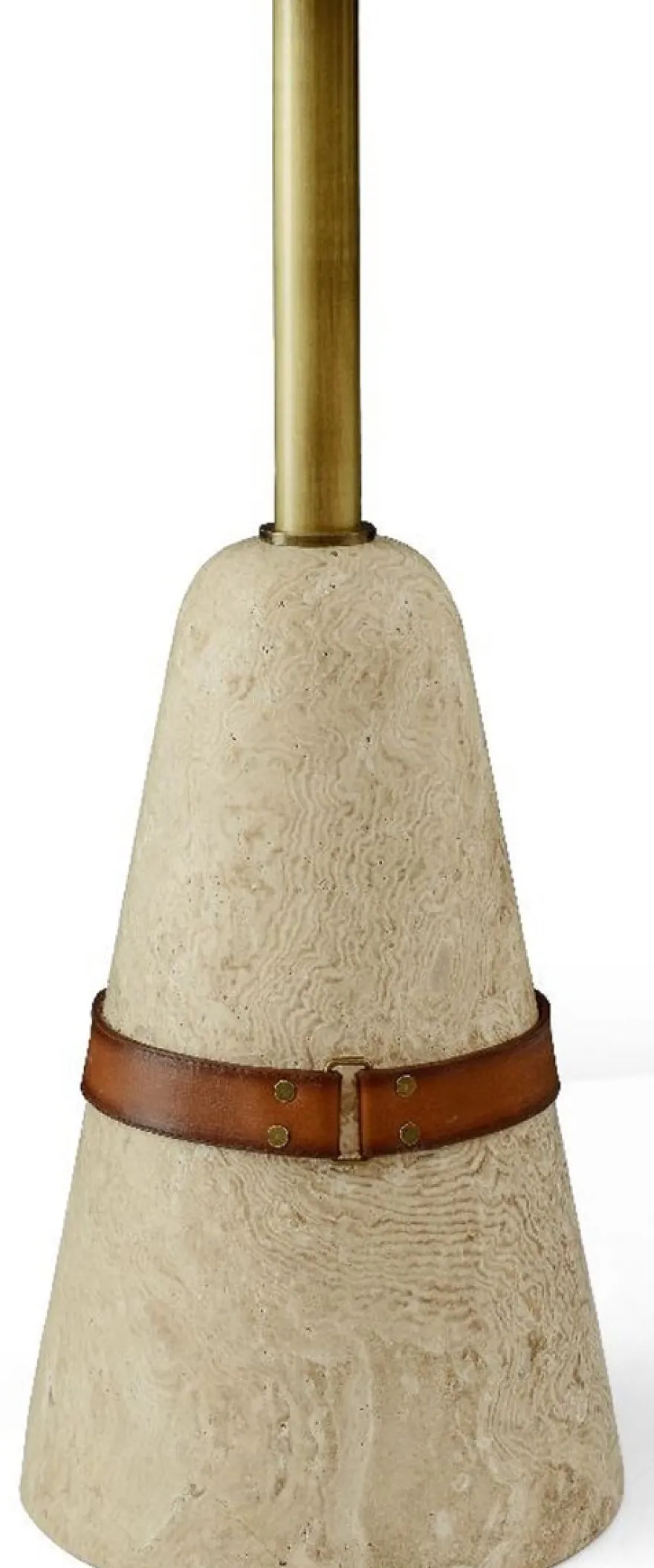 Casa Padrino Luxus Beistelltisch Braun / Messing / Beige Ø 40 x H. 74,5 cm - Runder Tisch mit Marmorfuß - Wohnzimmer Möbel - Luxus Möbel