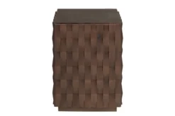 Casa Padrino Luxus Beistelltisch Naga Braun 37 x 37 x H. 52 cm - Kompakter Massivholz Beistelltisch im warmen Braunton - Luxus Möbel