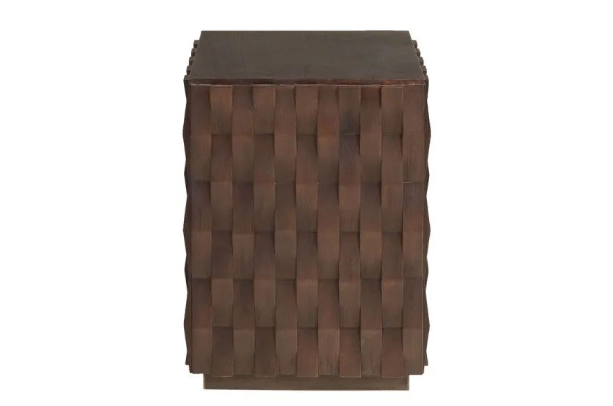 Casa Padrino Luxus Beistelltisch Naga Braun 37 x 37 x H. 52 cm - Kompakter Massivholz Beistelltisch im warmen Braunton - Luxus Möbel