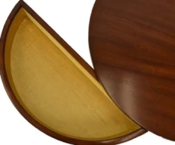 Casa Padrino Luxus Beistelltisch Dunkelbraun Ø 54 x H. 54 cm - Runder Mahagoni Tisch mit 2 Schubladen - Luxus Qualität