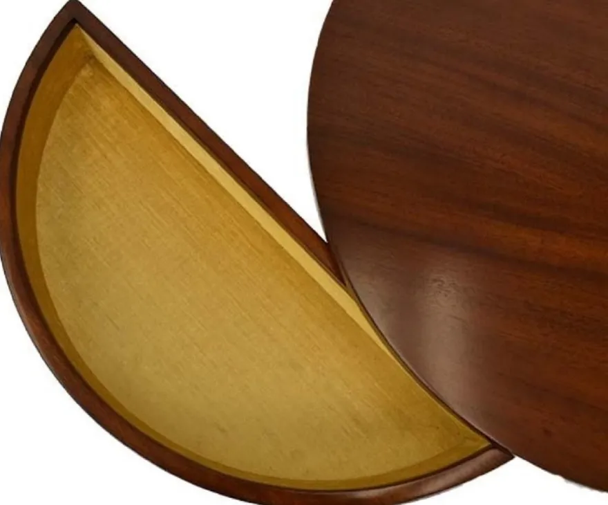 Casa Padrino Luxus Beistelltisch Dunkelbraun Ø 54 x H. 54 cm - Runder Mahagoni Tisch mit 2 Schubladen - Luxus Qualität