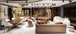 Casa Padrino Luxus Beistelltisch Braun / Gold - Runder Massivholz Beistelltisch - Wohnzimmer Möbel - Hotel Möbel - Luxus Möbel
