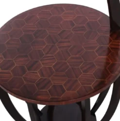 Casa Padrino Luxus Beistelltisch Dunkelbraun / Braun Ø 50 x H. 88 cm - Kleiner Getränke Tisch mit Tragegriff