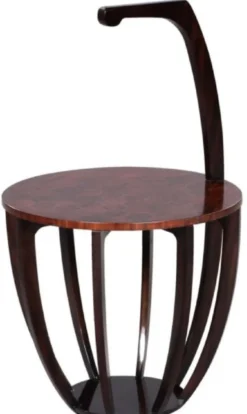 Casa Padrino Luxus Beistelltisch Dunkelbraun / Braun Ø 50 x H. 88 cm - Kleiner Getränke Tisch mit Tragegriff