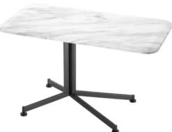 Casa Padrino Luxus Beistelltisch Weiß / Schwarz 90 x 50 x H. 54 cm - Wohnzimmermöbel