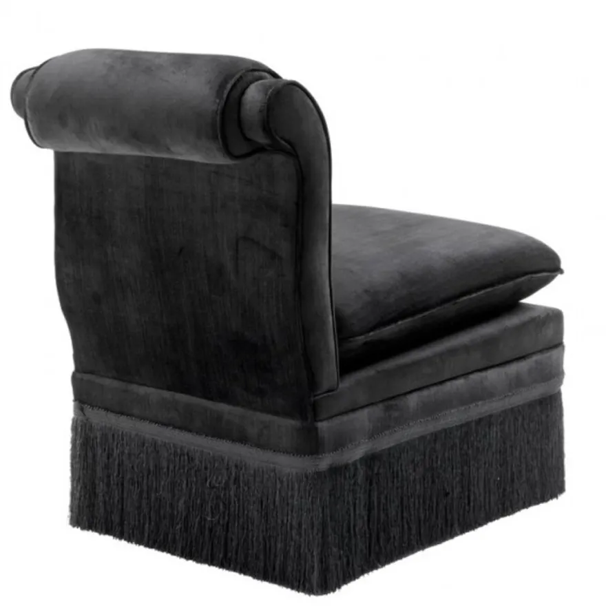 Casa Padrino Luxus Belle Epoche Sessel Schwarz - Jugendstil Art Deco Design - 54 x 76 x 74 cm