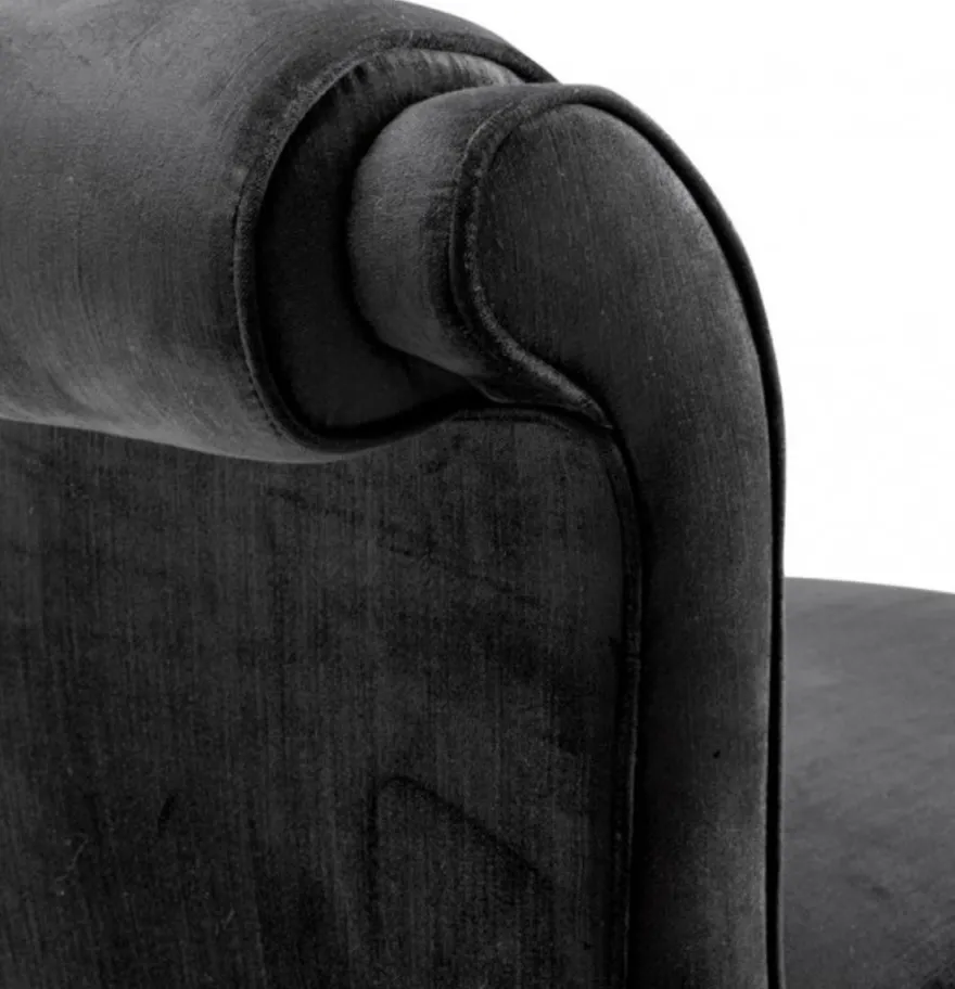 Casa Padrino Luxus Belle Epoche Sessel Schwarz - Jugendstil Art Deco Design - 54 x 76 x 74 cm