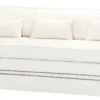 Casa Padrino Luxus Belle Epoche Sofa im Jugendstil Art Deco Design Creme Weiß Leinen 225 x 90 x 80 cm