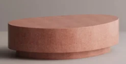 Casa Padrino Luxus Beton Couchtisch Rot 142 cm - Wohnzimmer & Garten Möbel