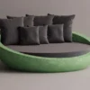 Casa Padrino Luxus Beton Liegeinsel Anthrazit / Grün Ø 180 cm - Garten & Hotel Möbel