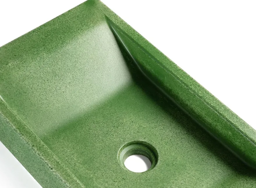 Casa Padrino Luxus Beton Waschbecken Schale Matt Grün 60 cm