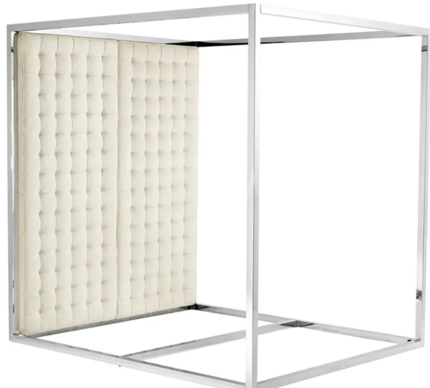 Casa Padrino Luxus Bettgestell mit Kopfteil naturfarbig 190 x 220 x H. 220 cm - Designermöbel