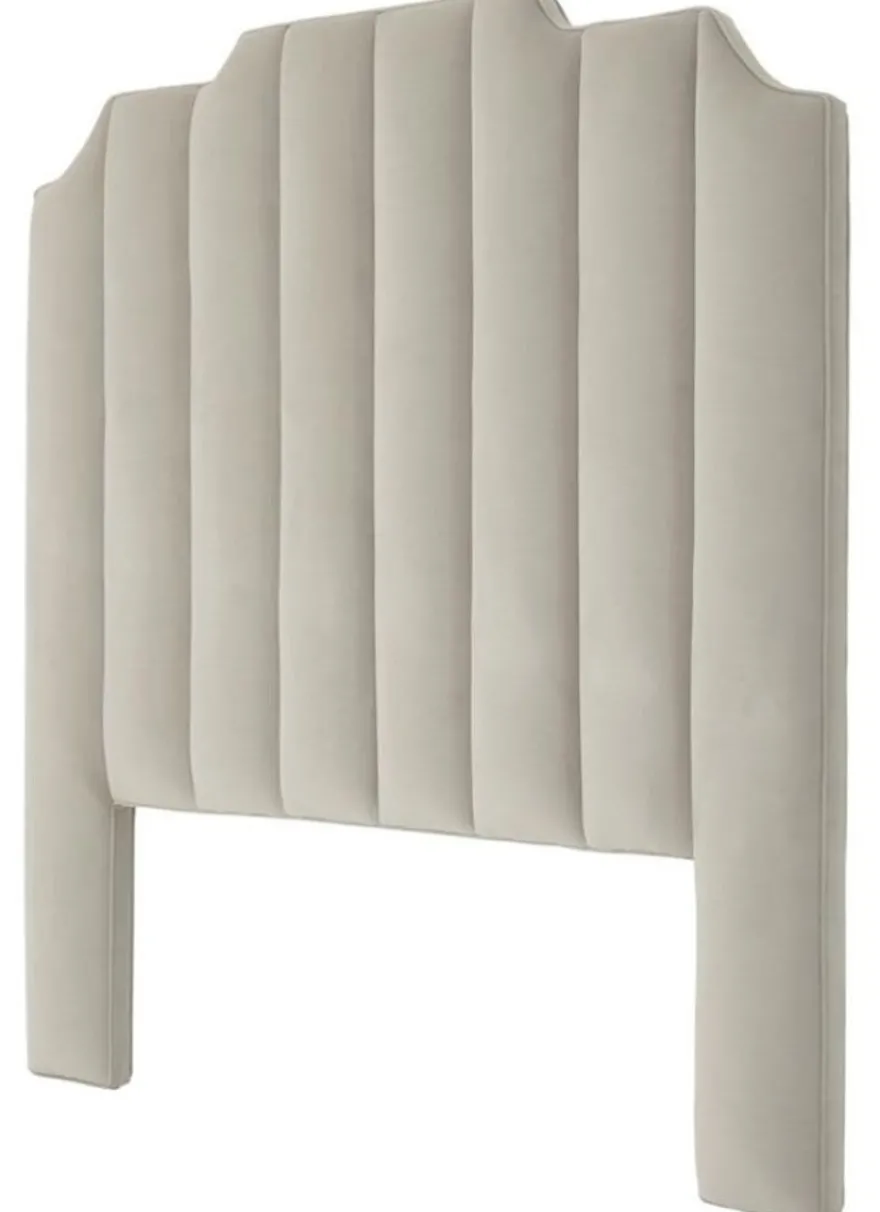 Casa Padrino Luxus Bett-Kopfteil Hellgrau 189 x H. 181 cm - Designer Schlafzimmermöbel