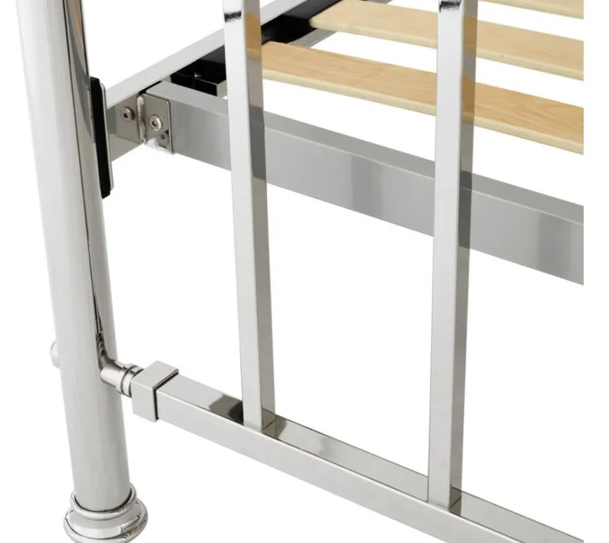 Casa Padrino Luxus Bett Silber 186,5 x 225 x H. 145 cm - Designer Möbel