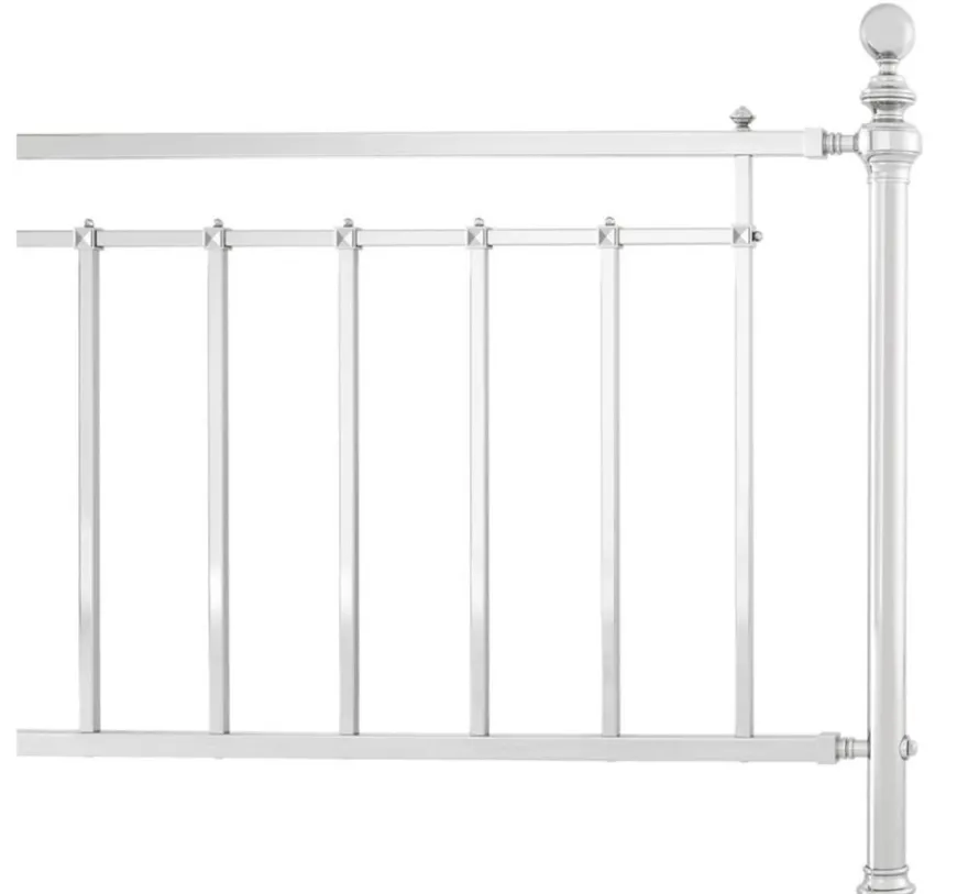Casa Padrino Luxus Bett Silber 186,5 x 225 x H. 145 cm - Designer Möbel