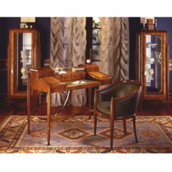 Casa Padrino Luxus Biedermeier Massivholz Sekretär Braun / Grün / Gold / Schwarz 120 cm - Biedermeier Büro Möbel - Made in Italy
