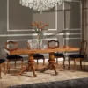 Casa Padrino Luxus Biedermeier Esstisch Braun - Handgefertigter Massivholz Esszimmertisch - Biedermeier Esszimmer Möbel - Luxus Qualität - Made in Italy