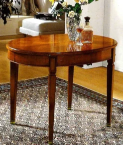 Casa Padrino Luxus Biedermeier Esstisch Braun / Messing - Ausziehbar - Made in Italy