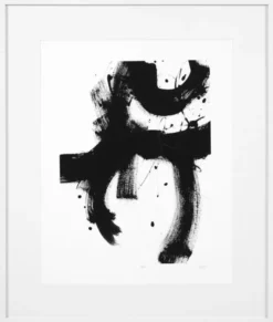 Casa Padrino Luxus Bild Design II Schwarz / Weiß 85 x H. 100 cm - Kunstdruck mit Holzrahmen