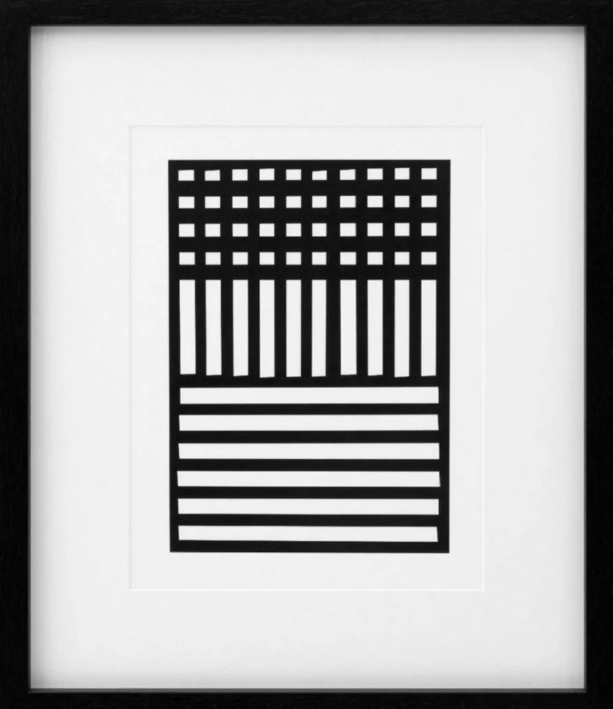 Casa Padrino Luxus Bilder 6er Set Abstrakte Kunst Schwarz / Weiß 55 x H. 65 cm - Kunstdrucke - Wandbilder - Luxus Wanddeko