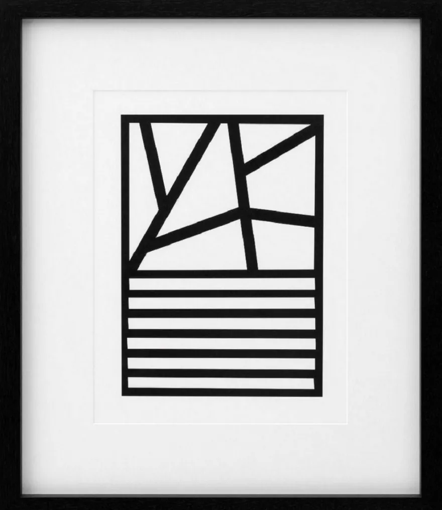 Casa Padrino Luxus Bilder 6er Set Abstrakte Kunst Schwarz / Weiß 55 x H. 65 cm - Kunstdrucke - Wandbilder - Luxus Wanddeko