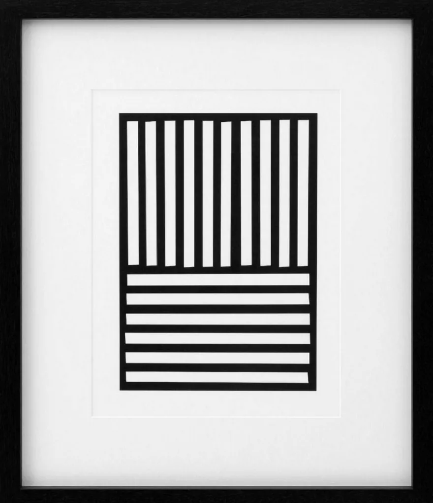 Casa Padrino Luxus Bilder 6er Set Abstrakte Kunst Schwarz / Weiß 55 x H. 65 cm - Kunstdrucke - Wandbilder - Luxus Wanddeko