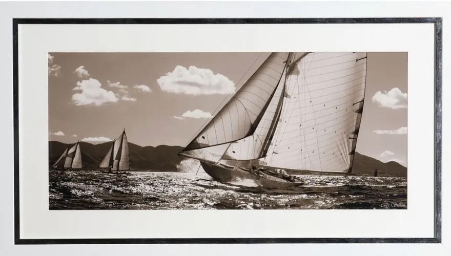 Casa Padrino Luxus Bilder Set Yachten Segelschiffe 110 x H. 60 cm - Kunstdrucke - Wandbilder - Luxus Wanddeko