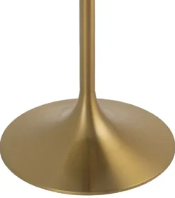 Casa Padrino Luxus Bistrotisch Weiß / Messingfarben Ø 79 x H. 106,5 cm - Moderner Stehtisch mit Marmorplatte - Runder Bartisch - Luxus Bar Möbel - Luxus Gastronomie Möbel - Luxus Qualität