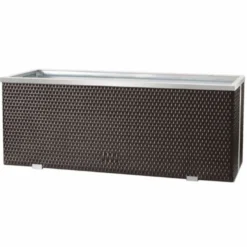 Casa Padrino Luxus Blumenkübel Braun / Silber 150 cm - Garten & Terrassen Accessoires