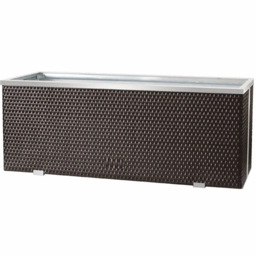 Casa Padrino Luxus Blumenkübel Braun / Silber 150 cm - Garten & Terrassen Accessoires