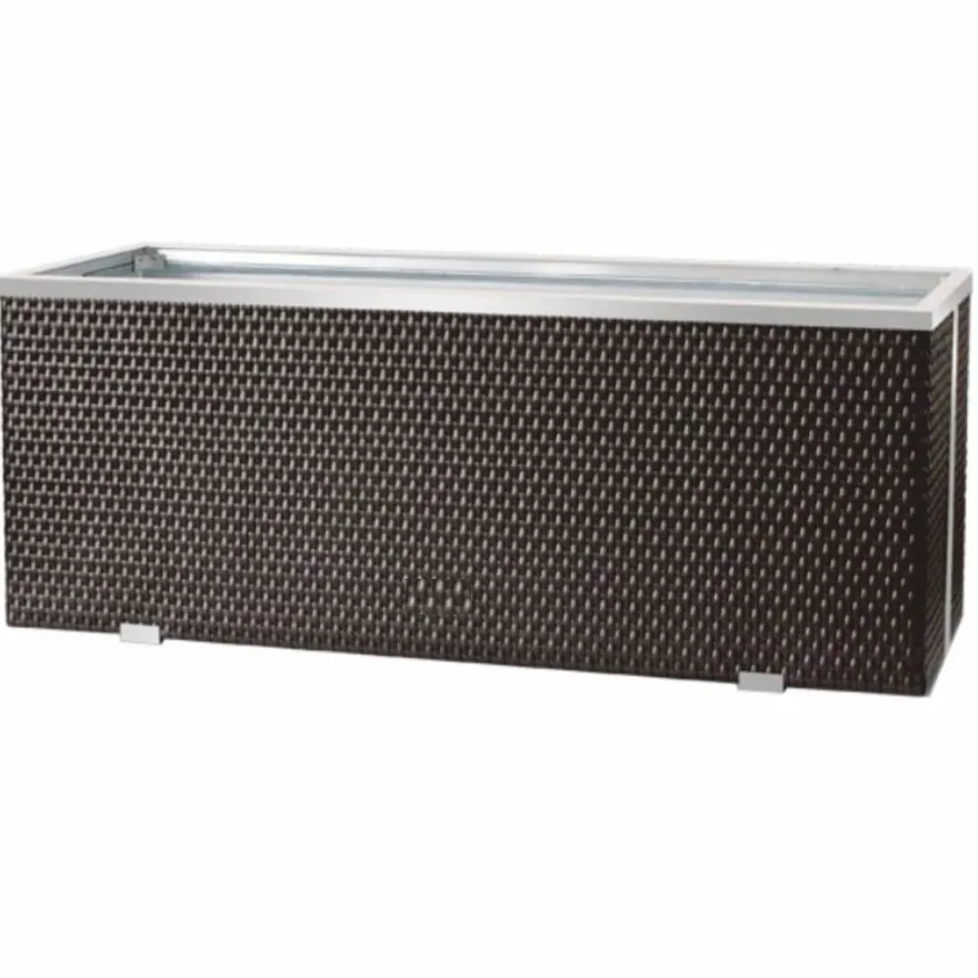 Casa Padrino Luxus Blumenkübel Braun / Silber 98 cm - Garten & Terrassen Accessoires