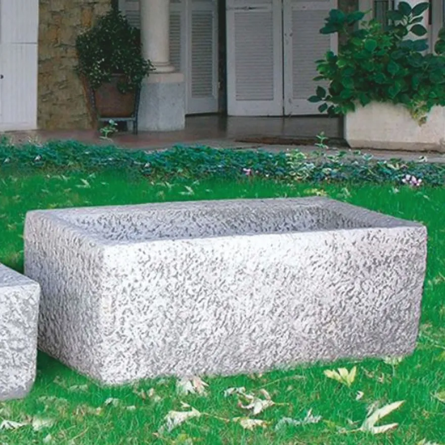 Casa Padrino Luxus Blumenkübel Grau 97 cm - Garten Deko Pflanzentopf - Made in Italy