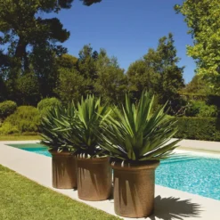 Casa Padrino Luxus Blumentopf Bronze Ø 60 x H. 60 cm - Luxus Garten Deko
