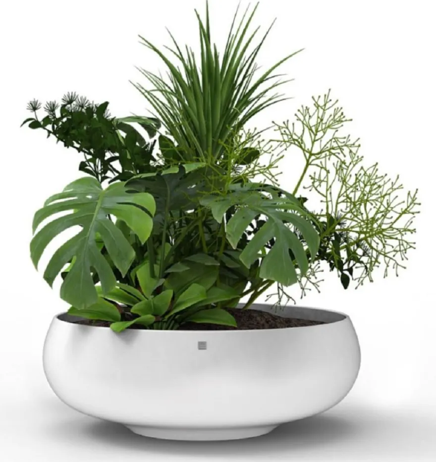 Casa Padrino Luxus Blumentopf Matt Weiß Ø 94 x H. 31 cm