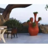 Casa Padrino Luxus Blumentopf Matt Rot H. 200 cm - Garten Deko Accessoires